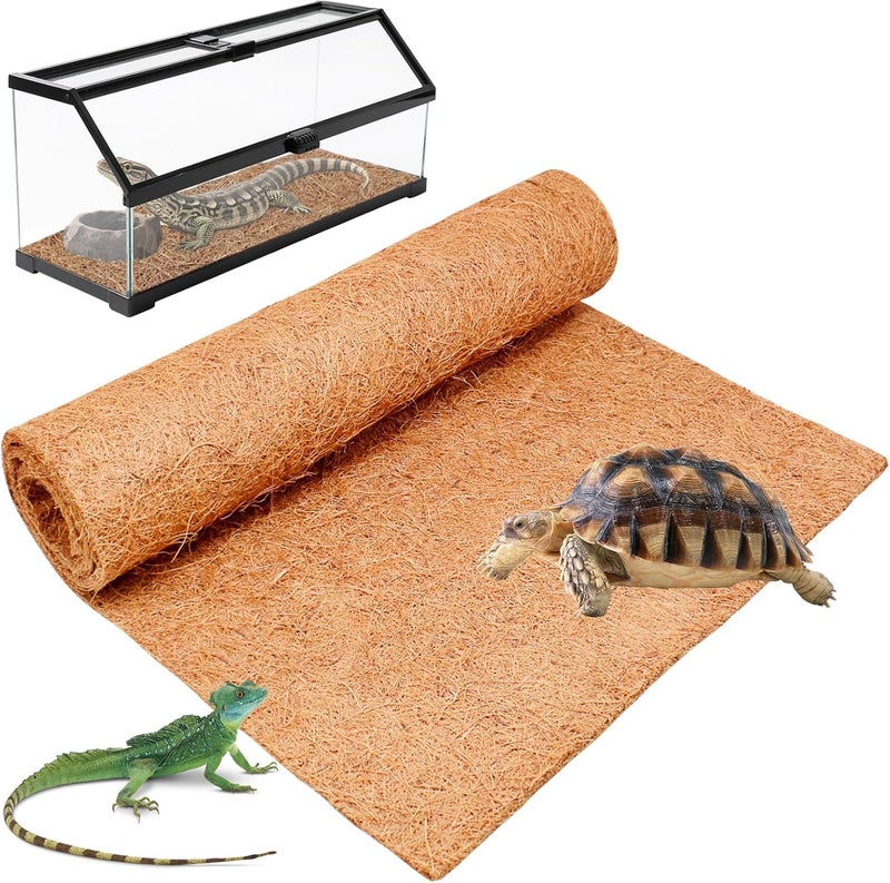 Halatool 18″×36″ Reptile Carpet for 20-40 Gallon Reptile Tank, Coconut Fiber Mat Thicken Terrarium Bedding Liner for Lizard Bearded Dragons Turtles Snake Leopard Gecko - Image 1